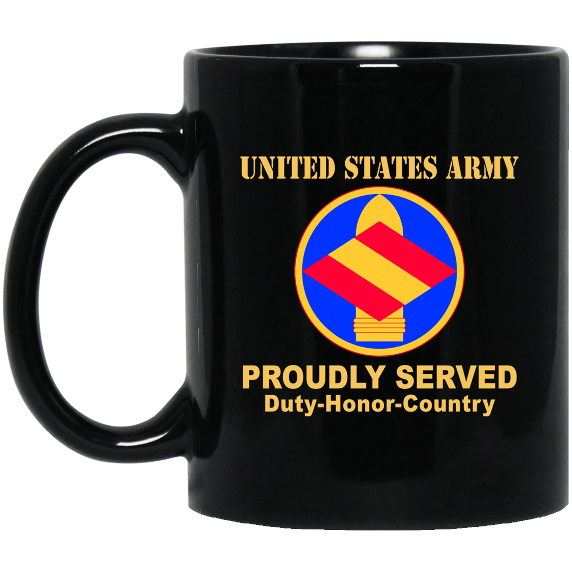 US ARMY 142 FIRES BRIGADE - 11 oz - 15 oz Black Mug-Mug-Army-CSIB-Veterans Nation