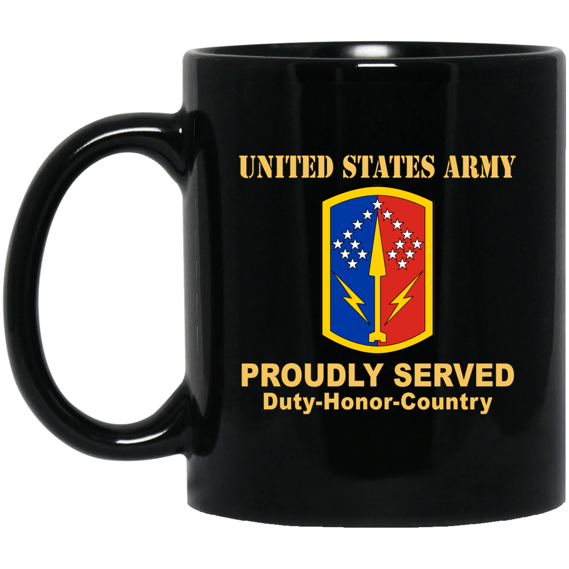 US ARMY 174 AIR DEFENSE ARTILLERY BRIGADE - 11 oz - 15 oz Black Mug-Mug-Army-CSIB-Veterans Nation