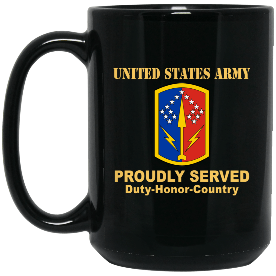 US ARMY 174 AIR DEFENSE ARTILLERY BRIGADE - 11 oz - 15 oz Black Mug-Mug-Army-CSIB-Veterans Nation