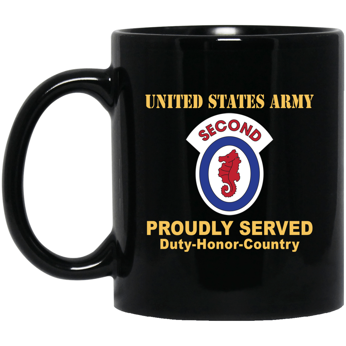US ARMY 2ND ENGINEER BRIGADE- 11 oz - 15 oz Black Mug-Mug-Army-CSIB-Veterans Nation