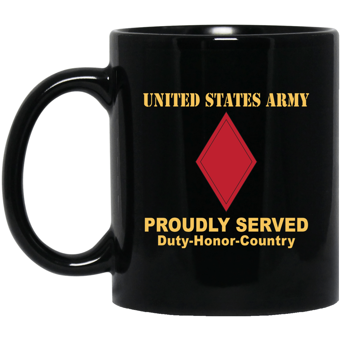 US ARMY 5TH INFANTRY DIVISION- 11 oz - 15 oz Black Mug-Mug-Army-CSIB-Veterans Nation