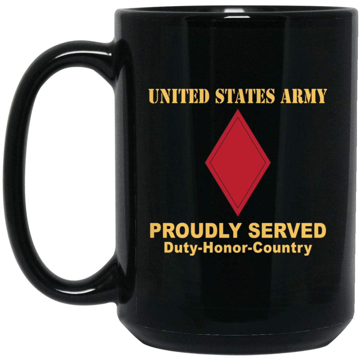 US ARMY 5TH INFANTRY DIVISION- 11 oz - 15 oz Black Mug-Mug-Army-CSIB-Veterans Nation