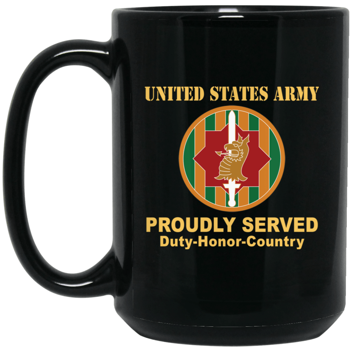 US ARMY 89TH MILITARY POLICE BRIGADE - 11 oz - 15 oz Black Mug-Mug-Army-CSIB-Veterans Nation