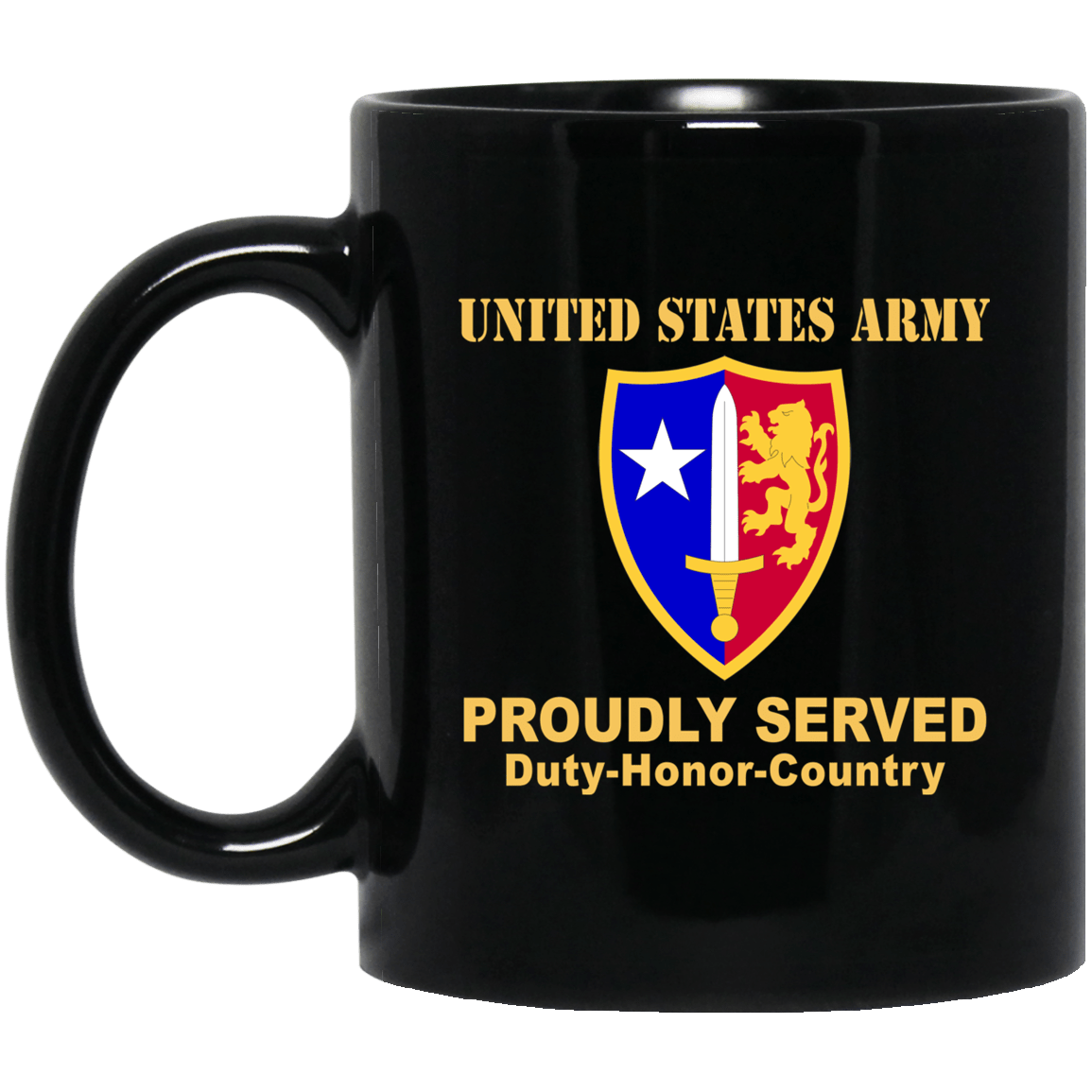 US ARMY USA NORTH ATLANTIC TREATY ORGANIZATION (NATO)- 11 oz - 15 oz Black Mug-Mug-Army-CSIB-Veterans Nation