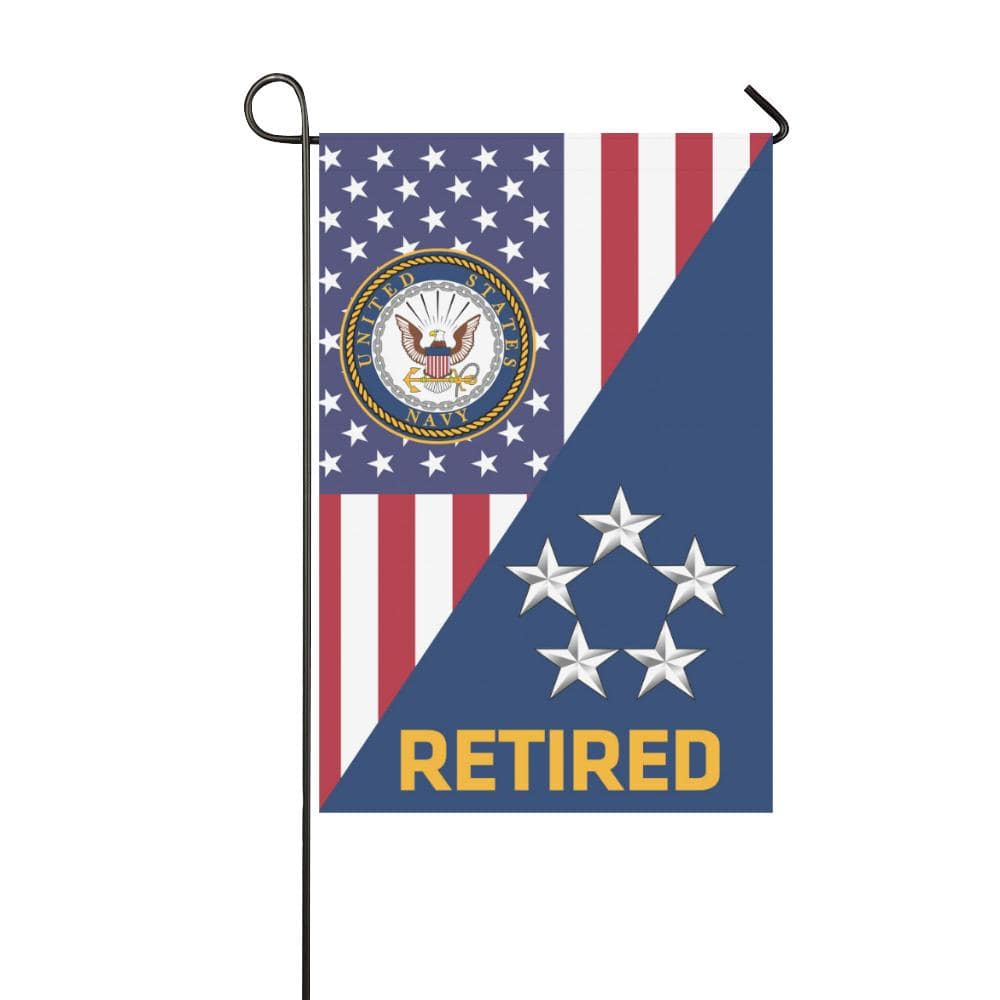 US Navy O-11 Fleet Admiral O11 FADM Flag Officer Retired Garden Flag/Yard Flag 12 inches x 18 inches Twin-Side Printing-GDFlag-Navy-Officer-Veterans Nation