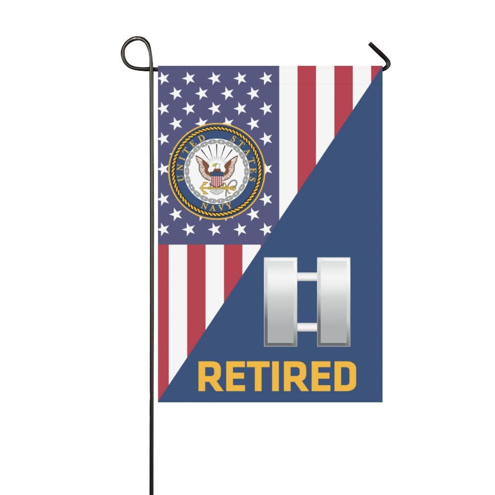 US Navy O-3 Lieutenant O3 LT Junior Officer Retired Garden Flag/Yard Flag 12 inches x 18 inches Twin-Side Printing-GDFlag-Navy-Officer-Veterans Nation