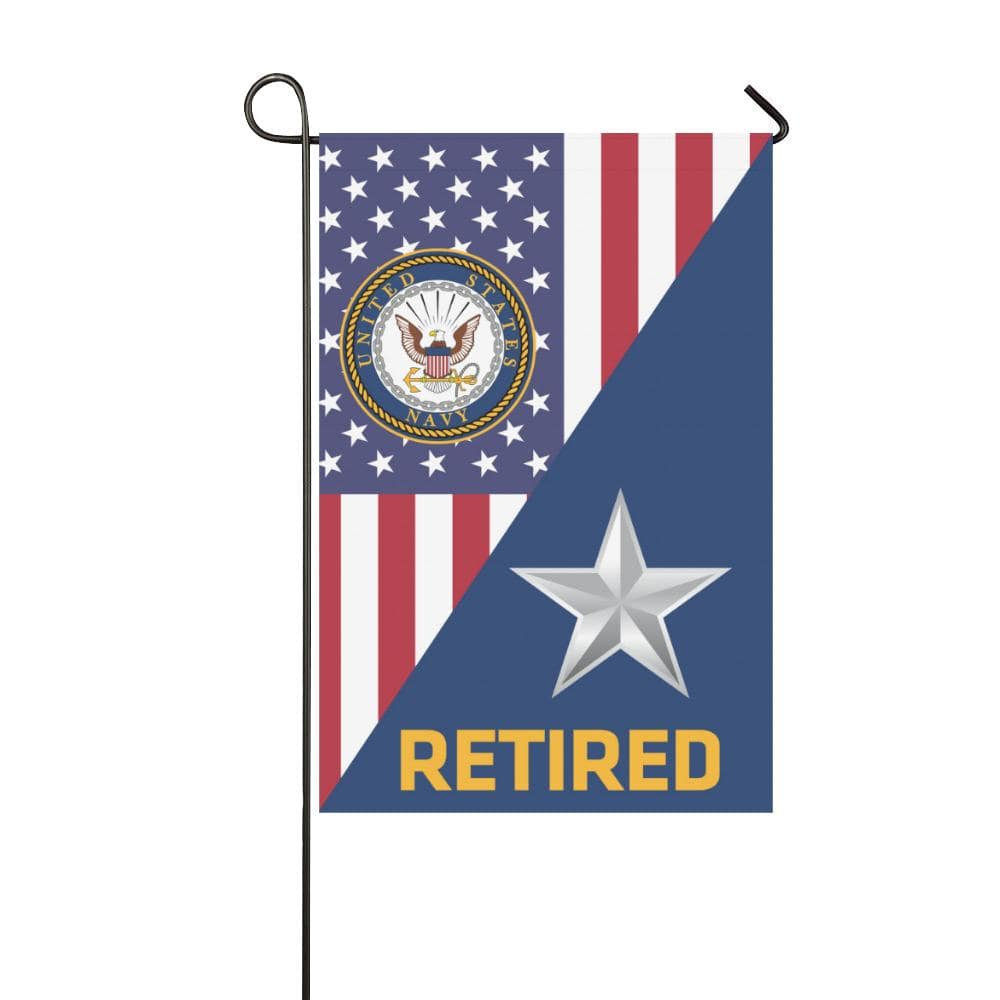 US Navy O-7 Rear Admiral Lower Half O7 RDML Retired Garden Flag/Yard Flag 12 inches x 18 inches Twin-Side Printing-GDFlag-Navy-Officer-Veterans Nation