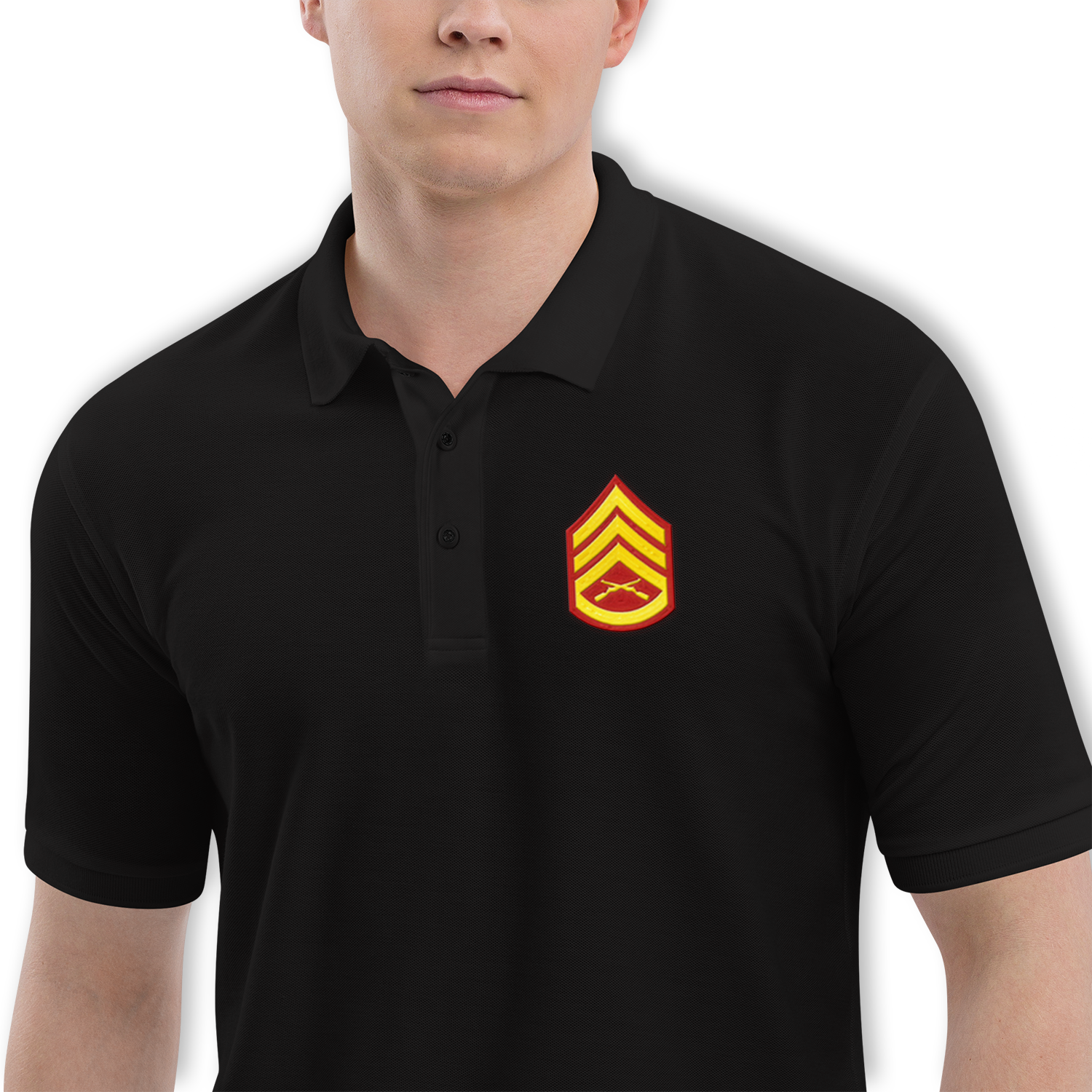 Custom US Marine Corps Ranks/Insignia Print On Left Chest Polo Shirt