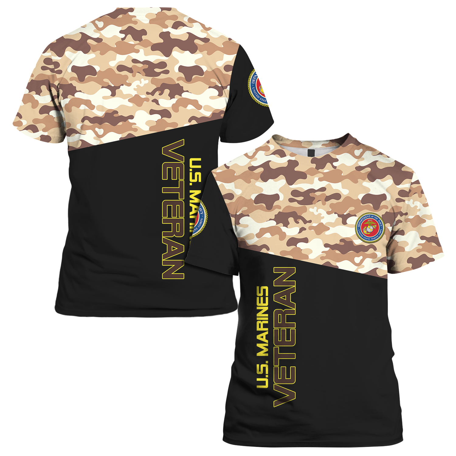 US Military Camo Uniform 3D All Over Prints Tshirt-Full Printed Apparel-Veterans Nation